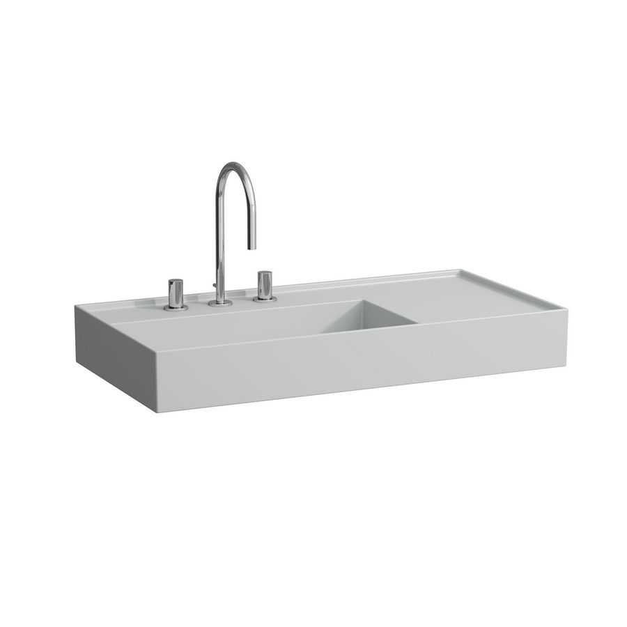 Wastafel sAPhirkeramik afleg rechts 900x460mm mat grijs