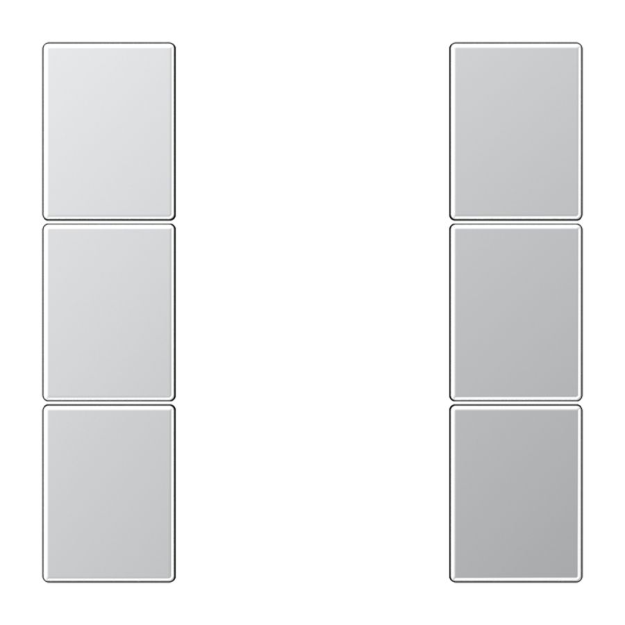 Tastafdekking compleet 3-voudig LS aluminium KNX