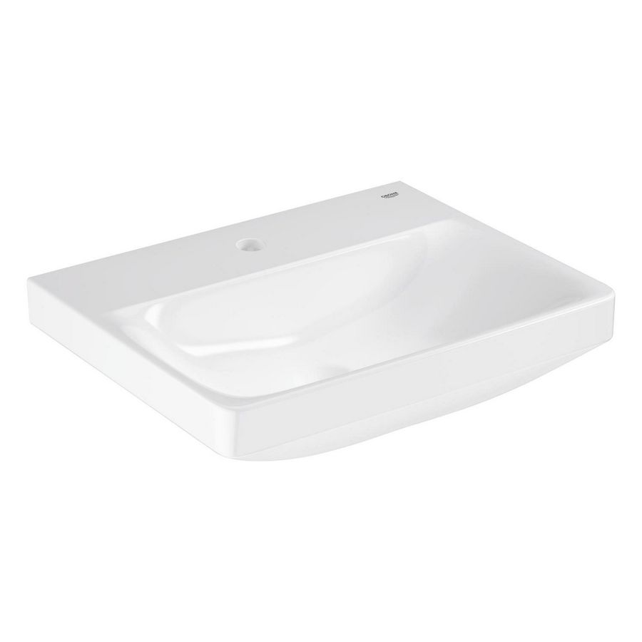 Euro Ceramic wastafel 55cm met kraagat zonder overloop