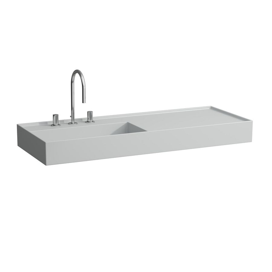 Wast. afleg rechts 1200x460mm m. kraangat z.overl. mat grijs