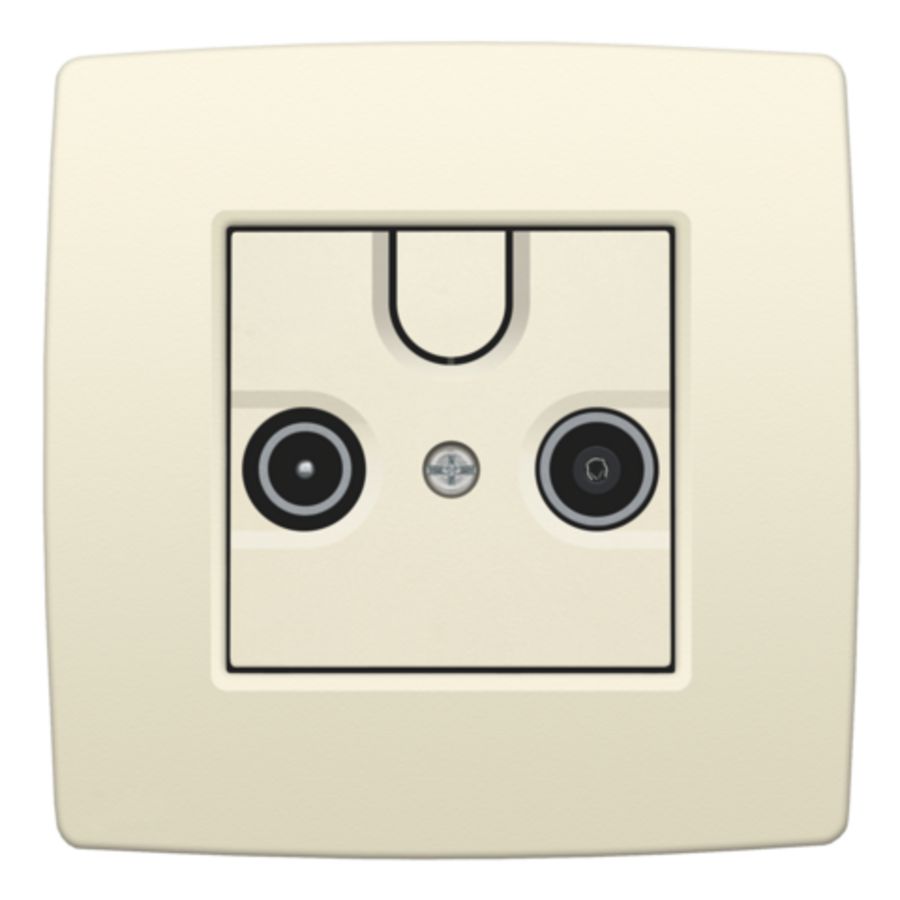 Afwerkingsset 2 enkelvoudige coaxaans. Antenne cream