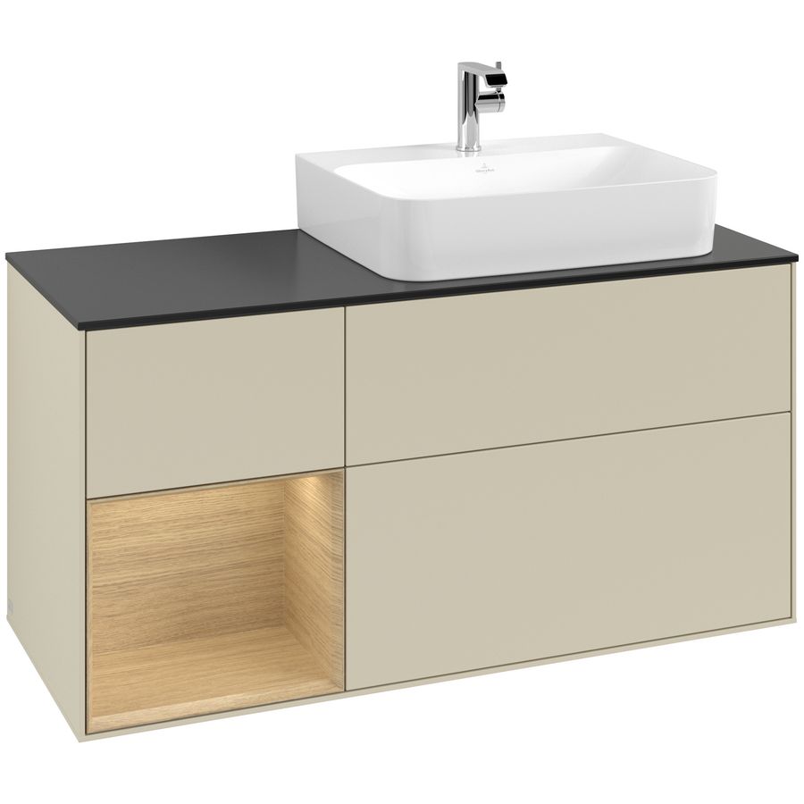 Wastafelonderkast Finion 1200x603x501mm S.Grey Matt Lacquer G142PCHJ