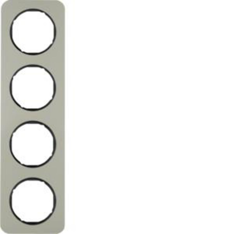 Afdekraam 4-v berker R.1 edelstaal/zwart