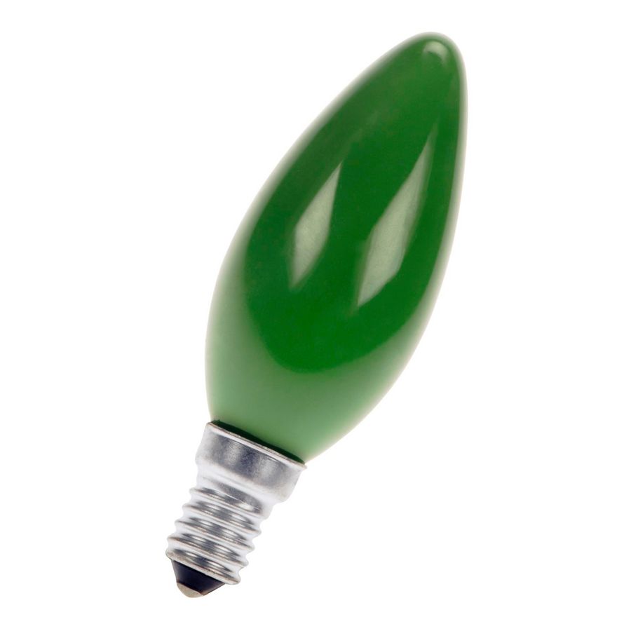 Gloeilamp kaarsvormig E14 C35 240V 40W groen VVE=10