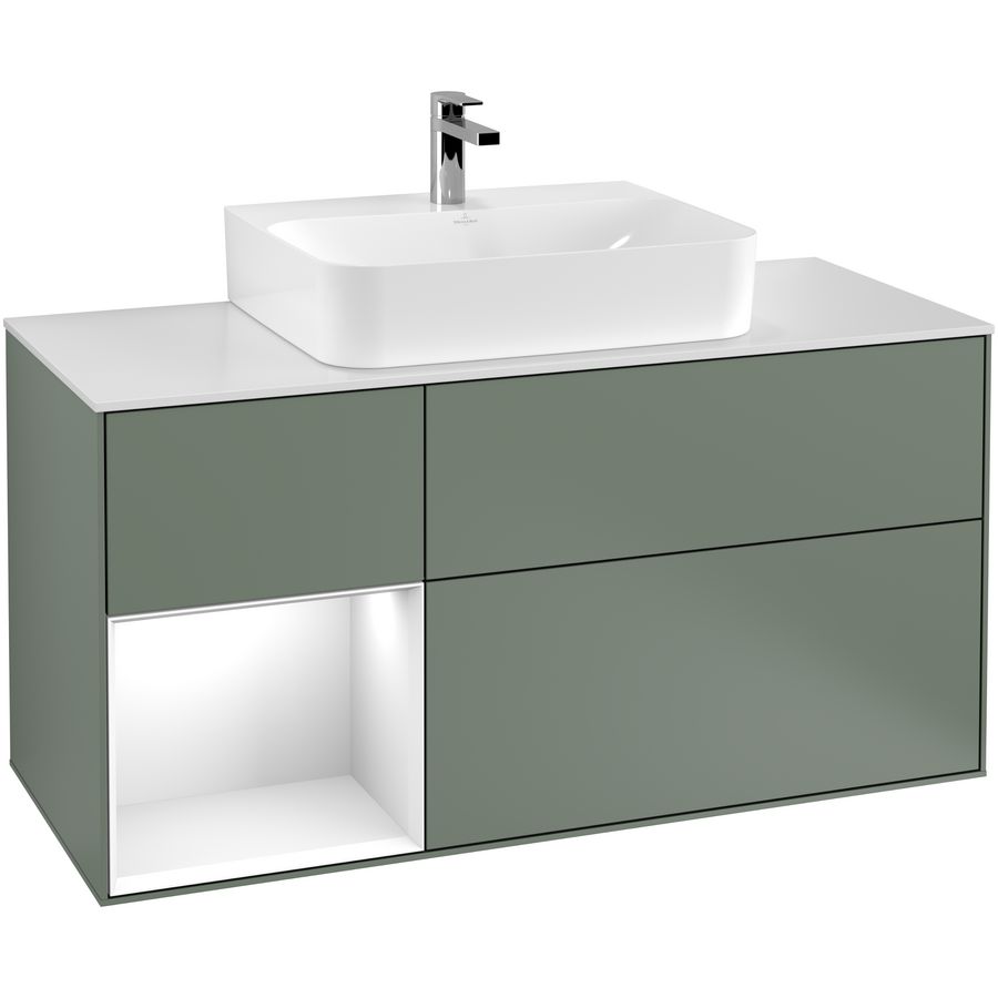 Wastafelonderkast Finion 1200x603x501mm Olive Matt Lacquer F161GFGM