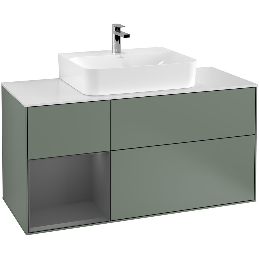 Wastafelonderkast Finion 1200x603x501mm Olive Matt Lacquer F161GKGM