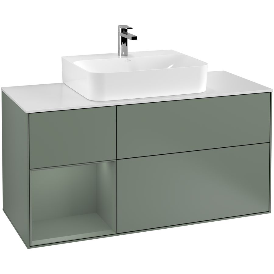 Wastafelonderkast Finion 1200x603x501mm Olive Matt Lacquer F161GMGM
