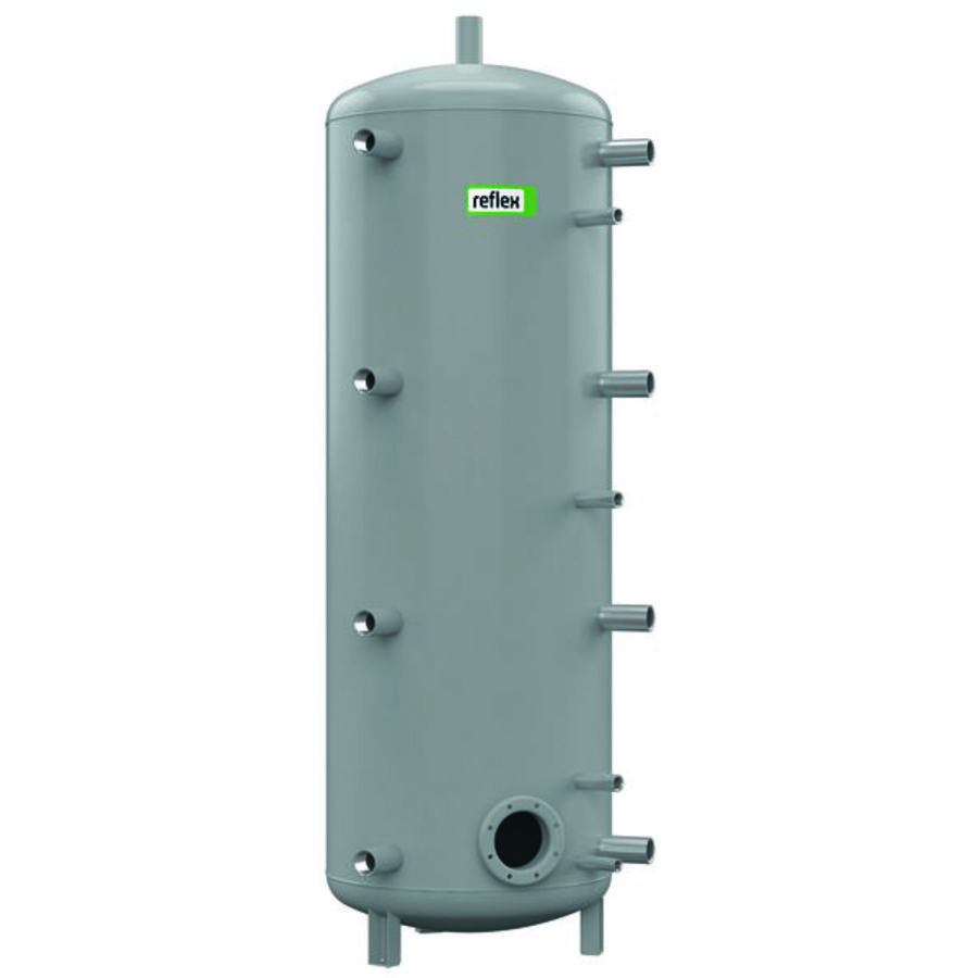 Buffervat 1500ltr. verwarming en koelen ongeisoleerd 8x 11/2