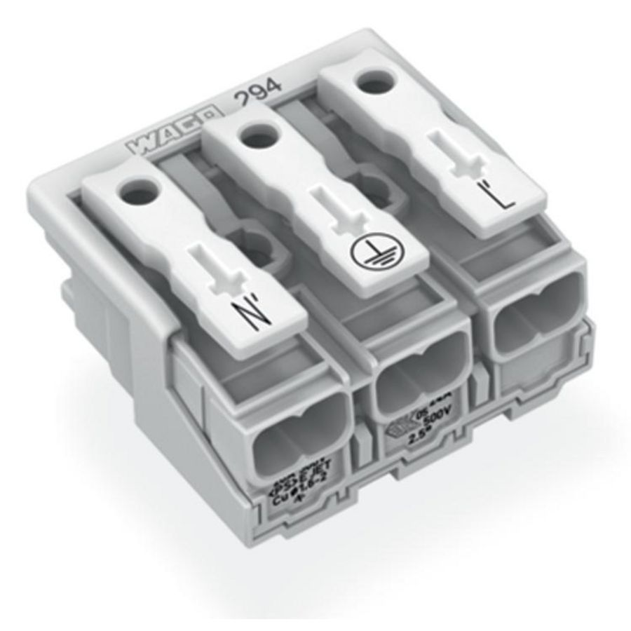 Kroonklem Drukknop extern z. PE-contact wit 294-4023 VVE=500