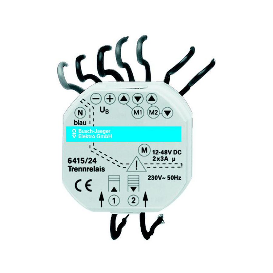 Jal scheidingsrelais 12-48VDC 2x6A