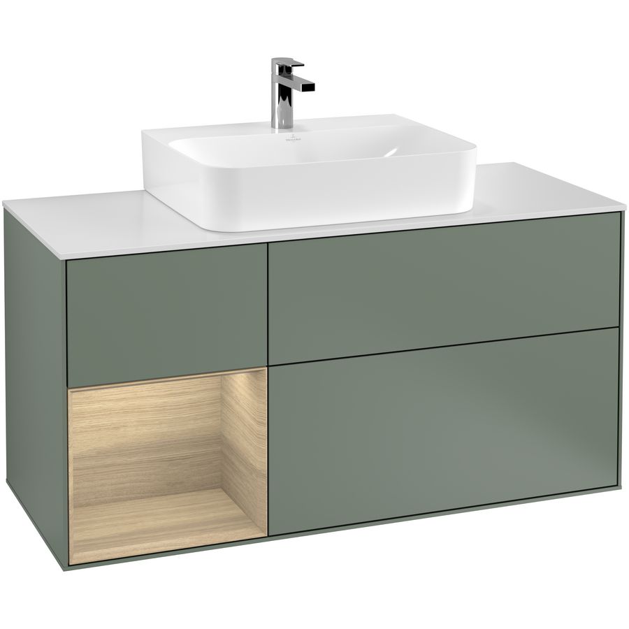 Wastafelonderkast Finion 1200x603x501mm Olive Matt Lacquer F161PCGM