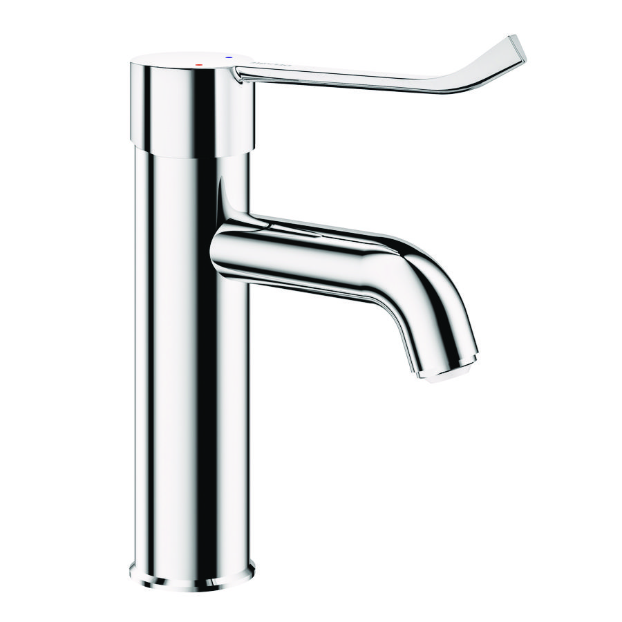Wastafelmengkraan H.100 L.120 z. plug hygien. hendel
