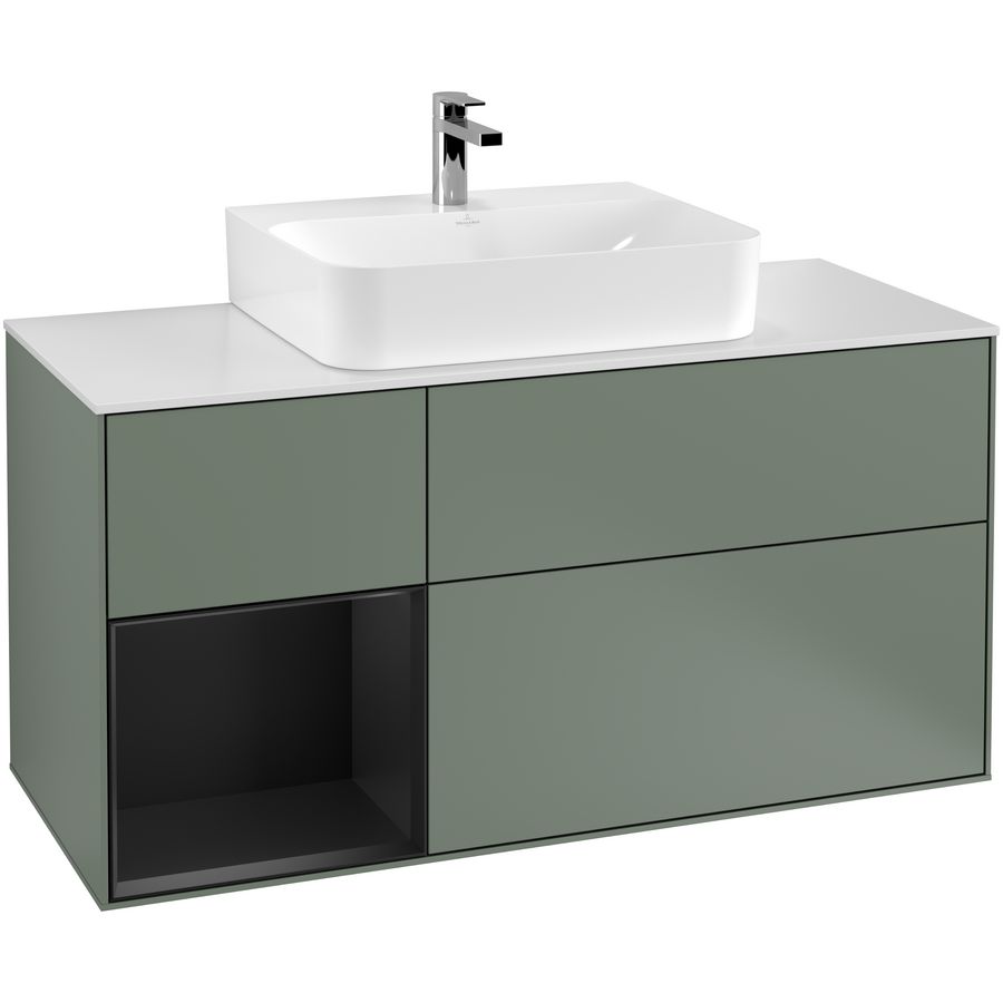 Wastafelonderkast Finion 1200x603x501mm Olive Matt Lacquer F161PDGM