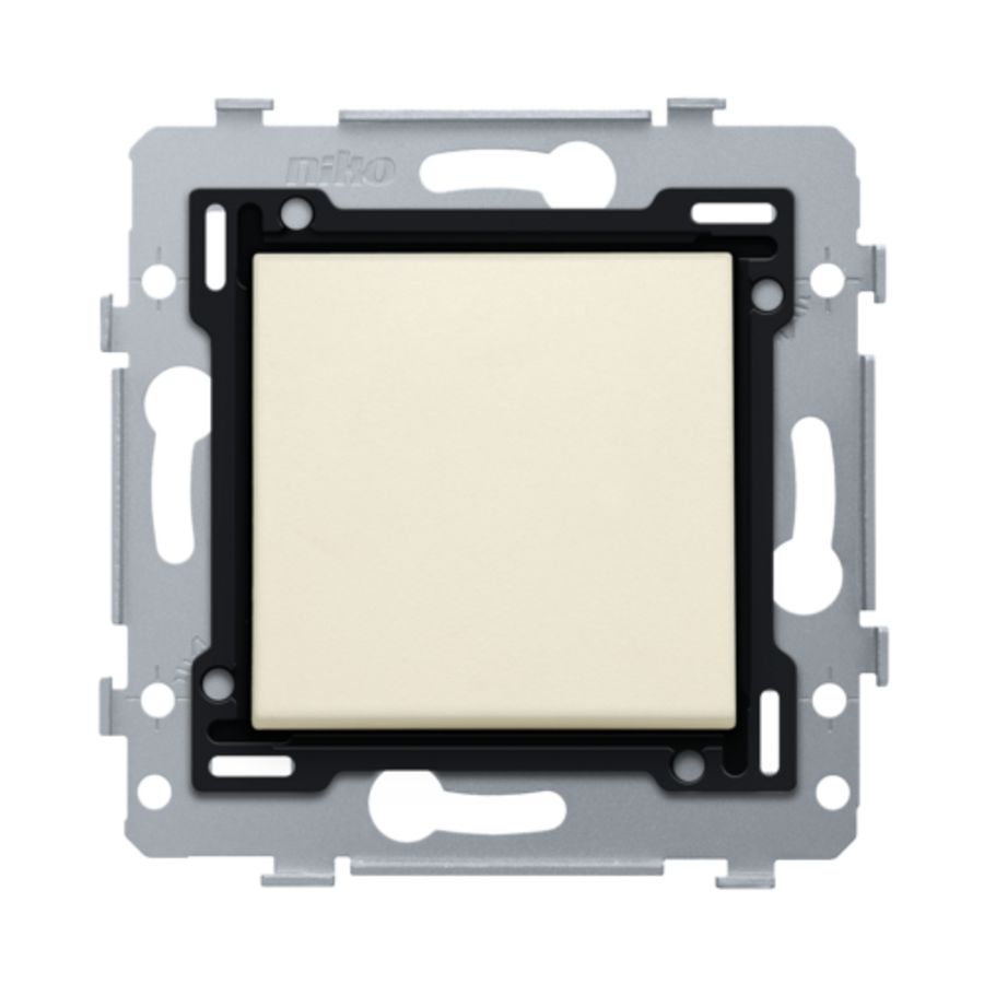 Enkelv. schakelaar + insteekklemmen sokkel/afwerkset cream