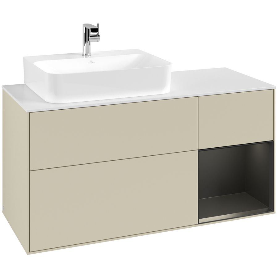 Wastafelonderkast Finion 1200x603x501mm S.Grey Matt Lacquer G151PDHJ