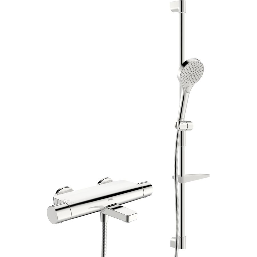 Bad-en douche kraan Thermostatisch Brass/Plastic Chroo