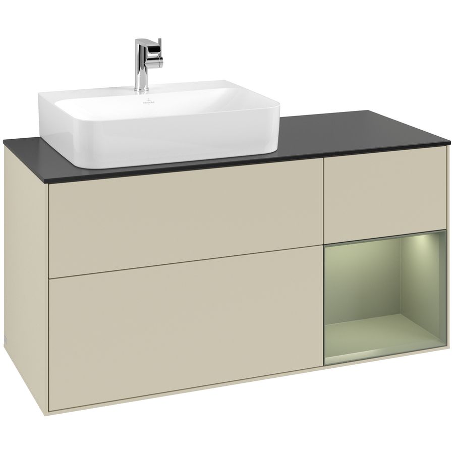 Wastafelonderkast Finion 1200x603x501mm S.Grey Matt Lacquer G152GMHJ