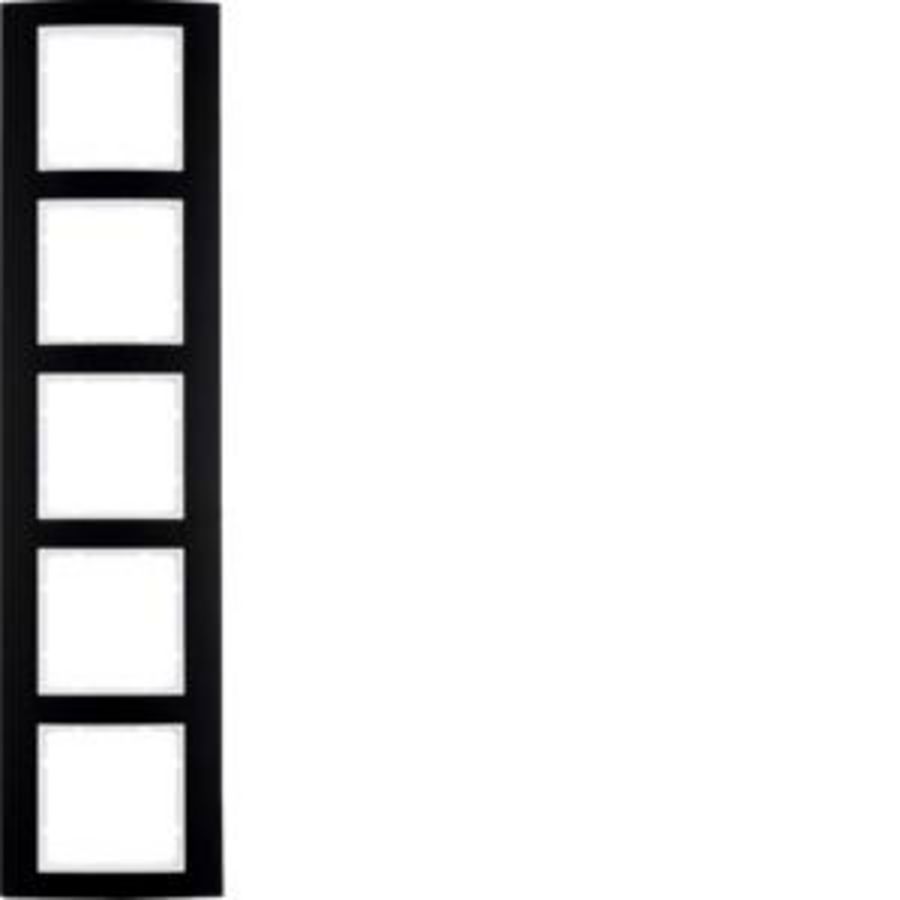 Afdekraam 5-v berker B.3 aluminium zwart/polarwit mat