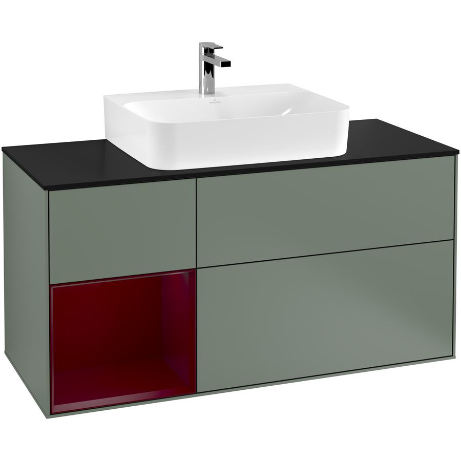 Wastafelonderkast Finion 1200x603x501mm Olive Matt Lacquer F162HBGM