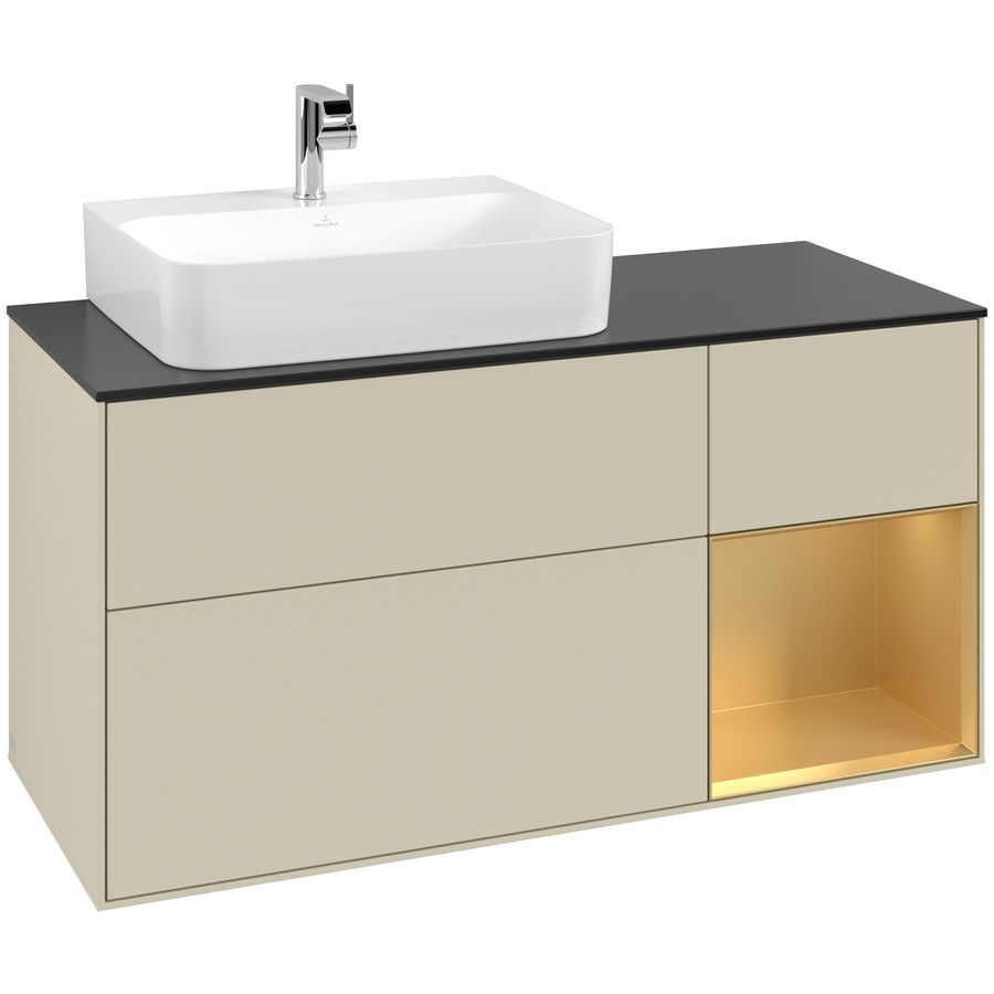 Wastafelonderkast Finion 1200x603x501mm S.Grey Matt Lacquer G152HFHJ