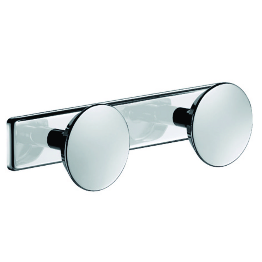 Kapstokhaak dubbel 2x 65mm RVS glans
