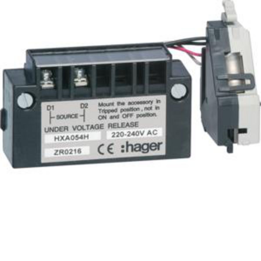 Nulspanningspoel vertraagd UVR h3+ P160-P250-P630 220-240VAC