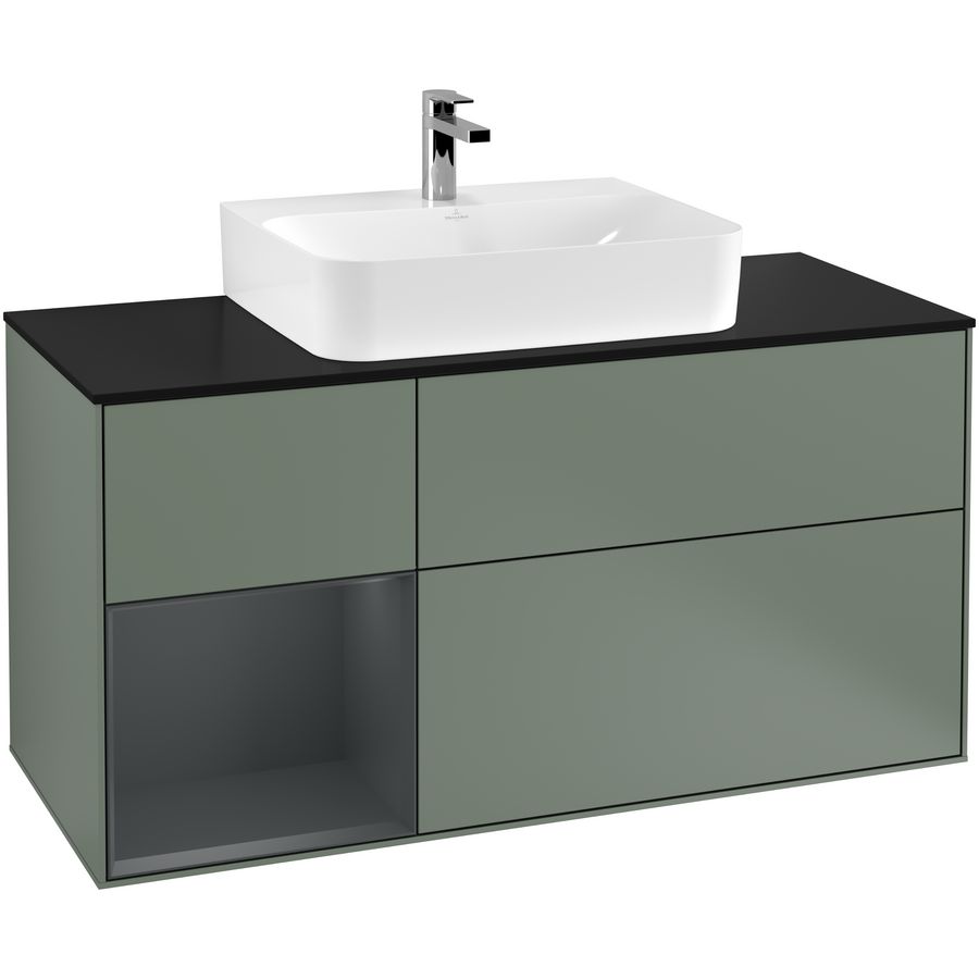 Wastafelonderkast Finion 1200x603x501mm Olive Matt Lacquer F162HGGM