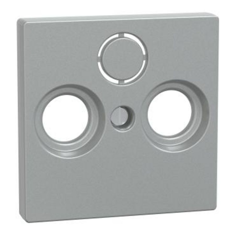 Systeem M Centraalplaat CAI 2/3 openingen Aluminium