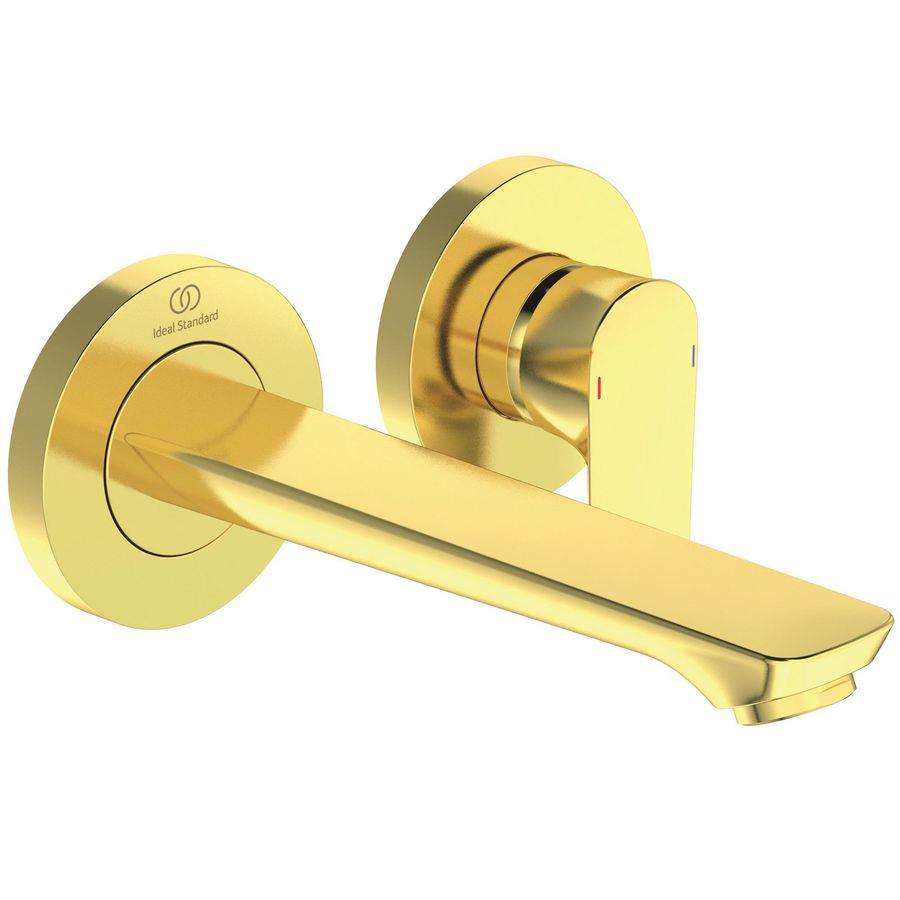 Connect Air wandmengkraan met uitloop 185mm 2 opbouwdelen brushed gold (mat goudkleurig)