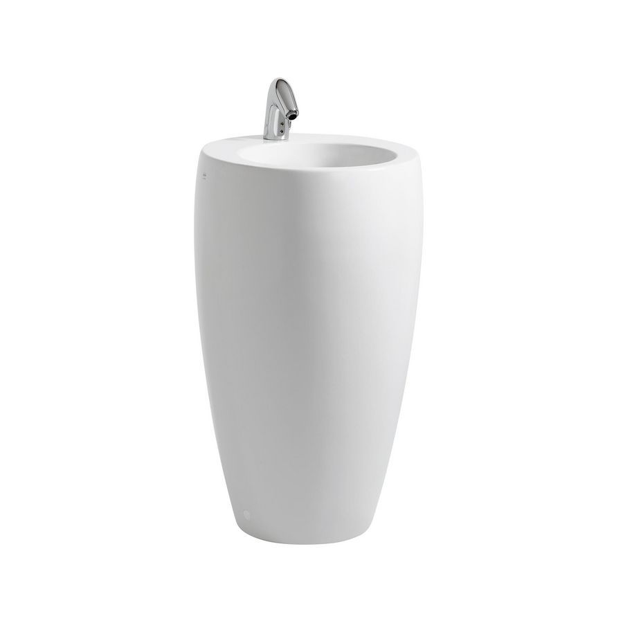 Wast. vrijstaand 530x530mm z. kraangat incl. afvoerplug lcc-wit