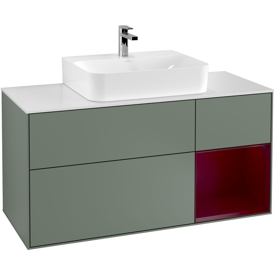 Wastafelonderkast Finion 1200x603x501mm Olive Matt Lacquer F171HBGM