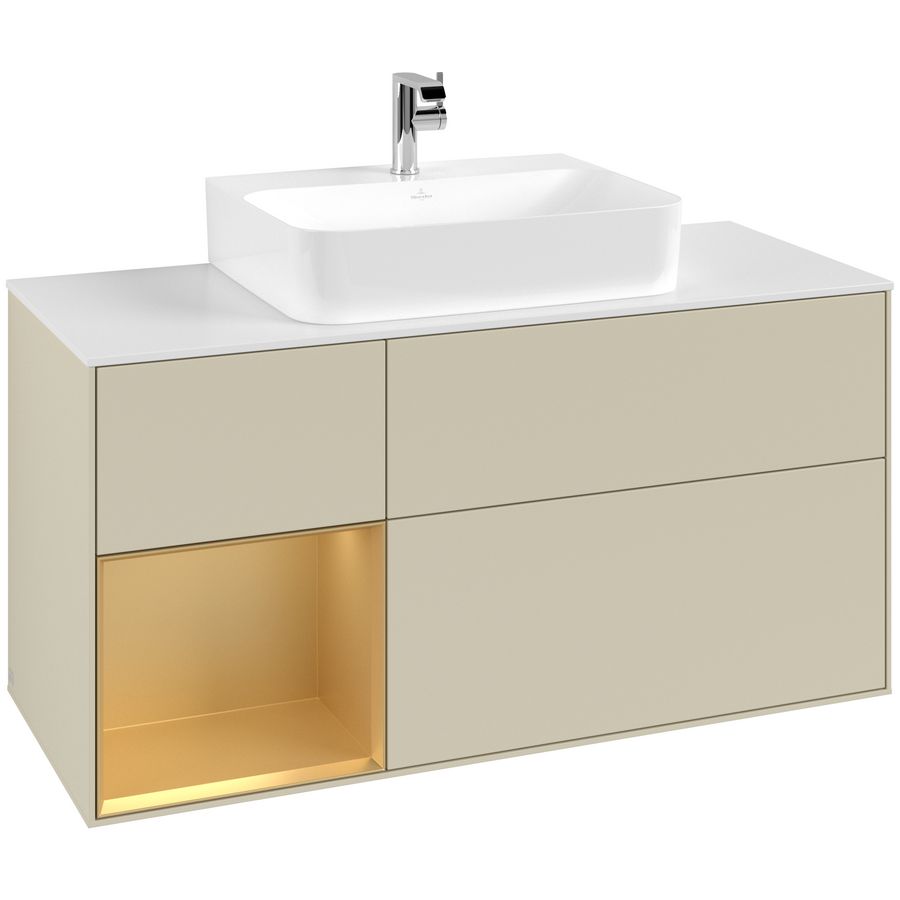 Wastafelonderkast Finion 1200x603x501mm S.Grey Matt Lacquer G161HFHJ