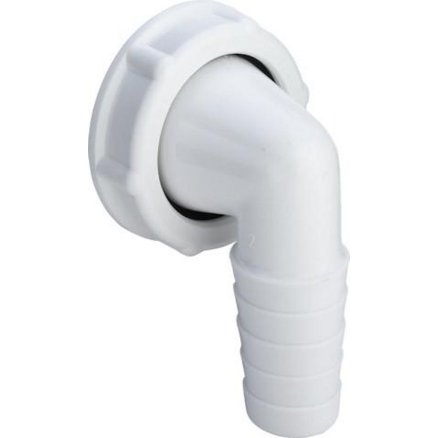 slangtuleschroefkoppeling 1 1/4x20-24 90° kunstwit VVE=10