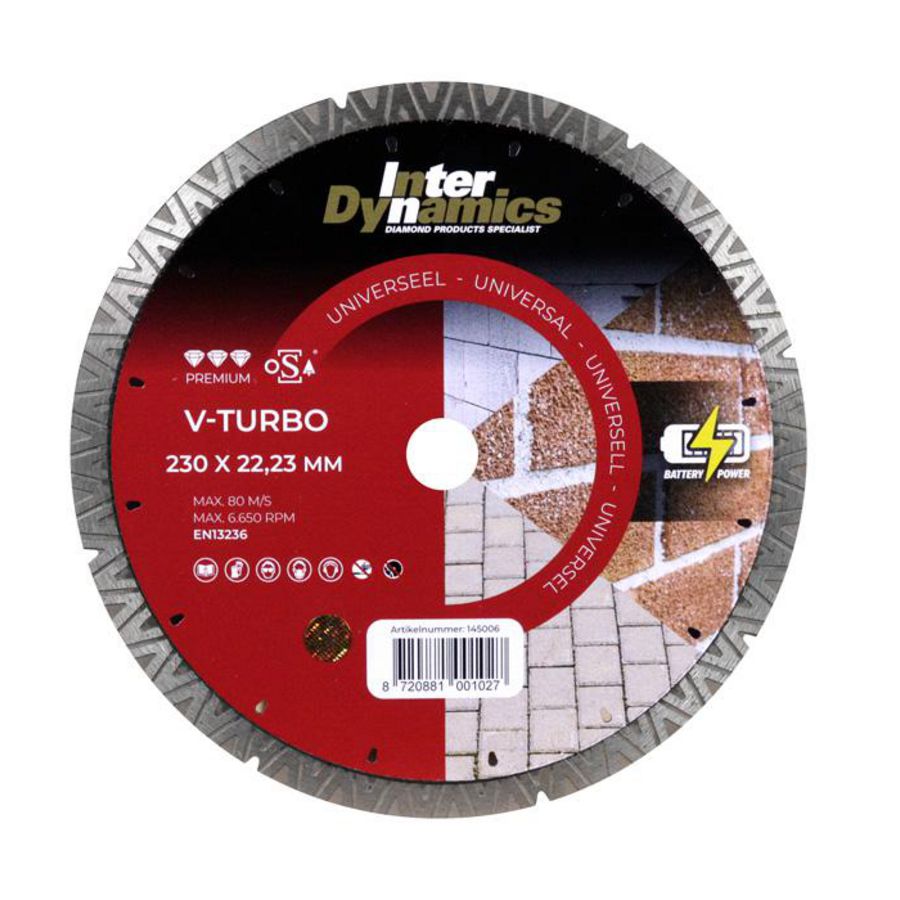 Diamantzaagblad 230mm asgat 22.23mm