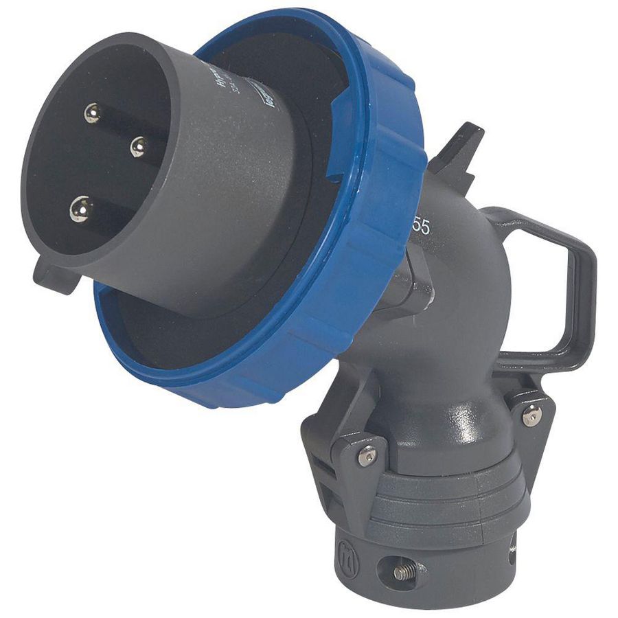 Hoek contactstop 230V 32A 3-polig IP67 kunststof Hypra
