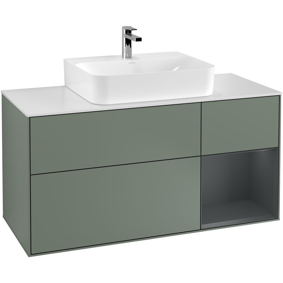 Wastafelonderkast Finion 1200x603x501mm Olive Matt Lacquer F171HGGM