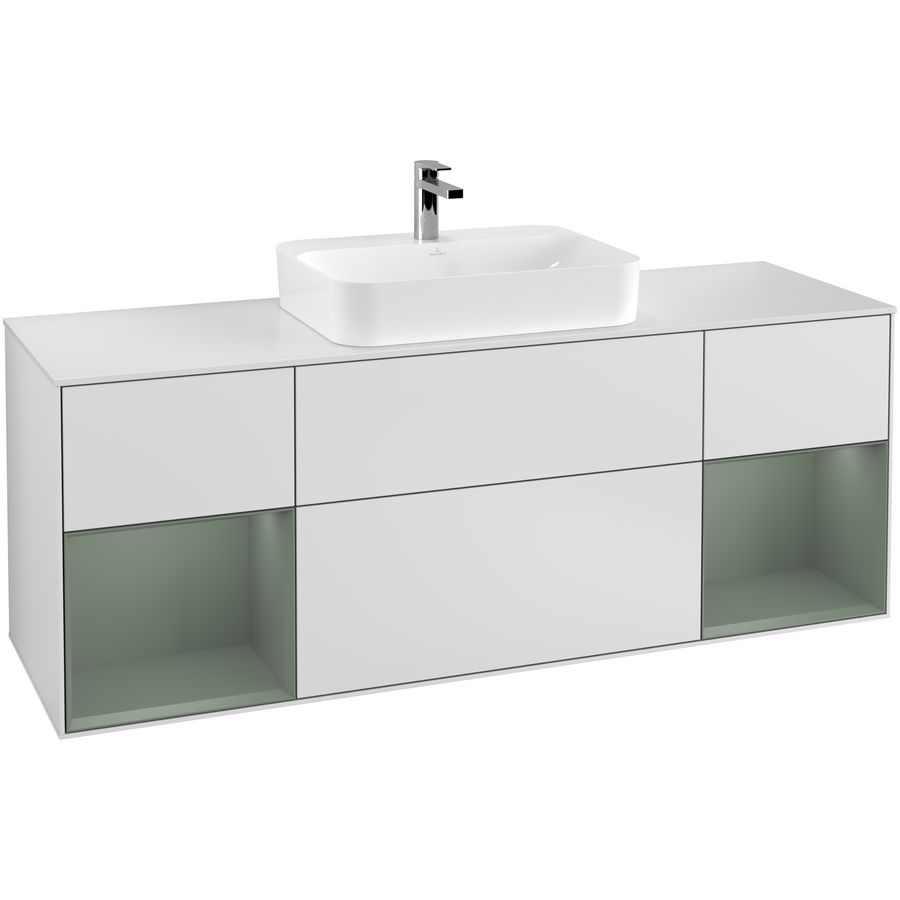 Wastafelonderkast Finion 1600x603x501mm White Matt Lacquer G451GMMT