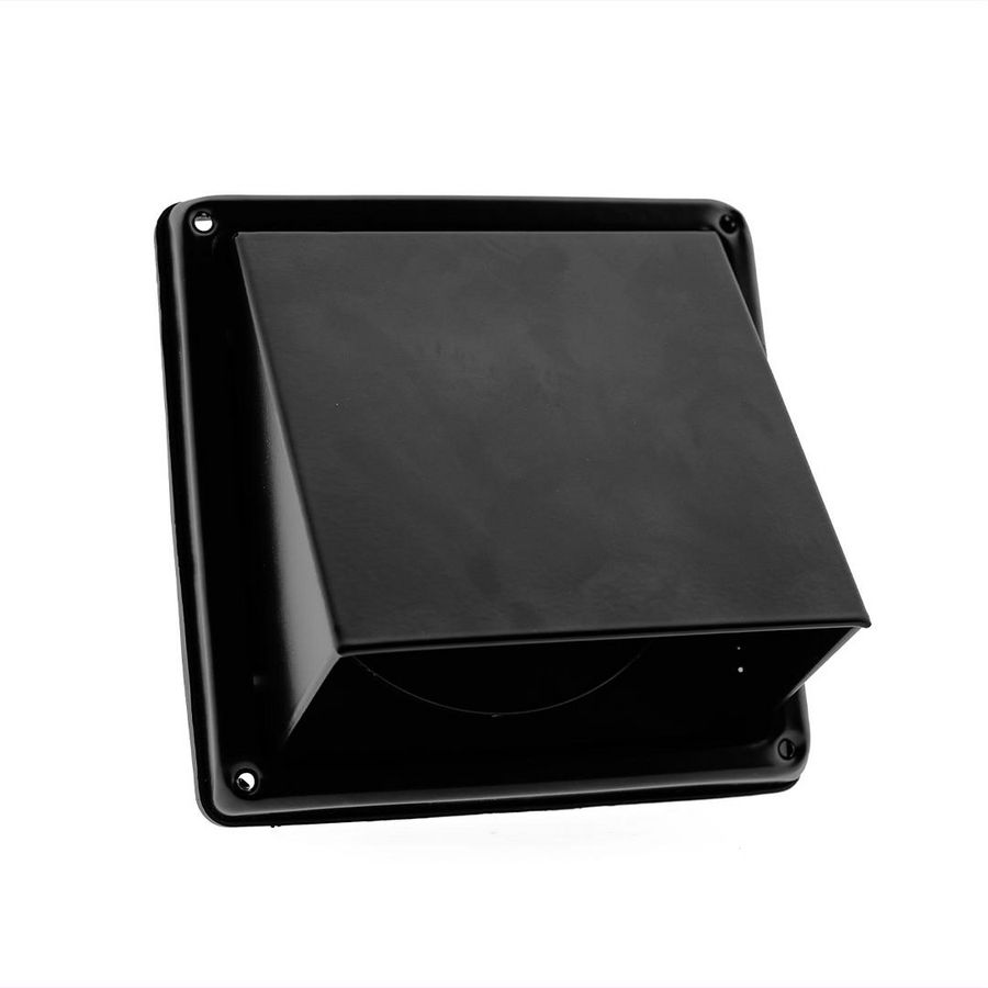 RVS gevelrooster+terugslagklep Ø125mm zwart