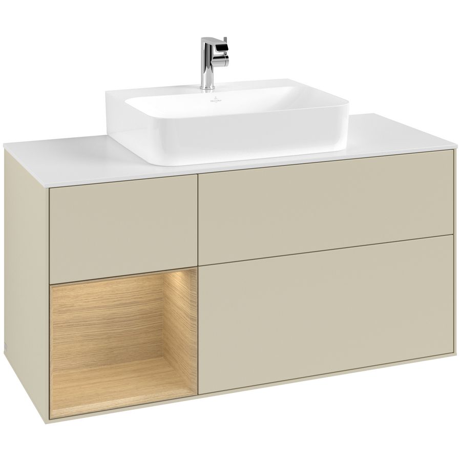 Wastafelonderkast Finion 1200x603x501mm S.Grey Matt Lacquer G161PCHJ