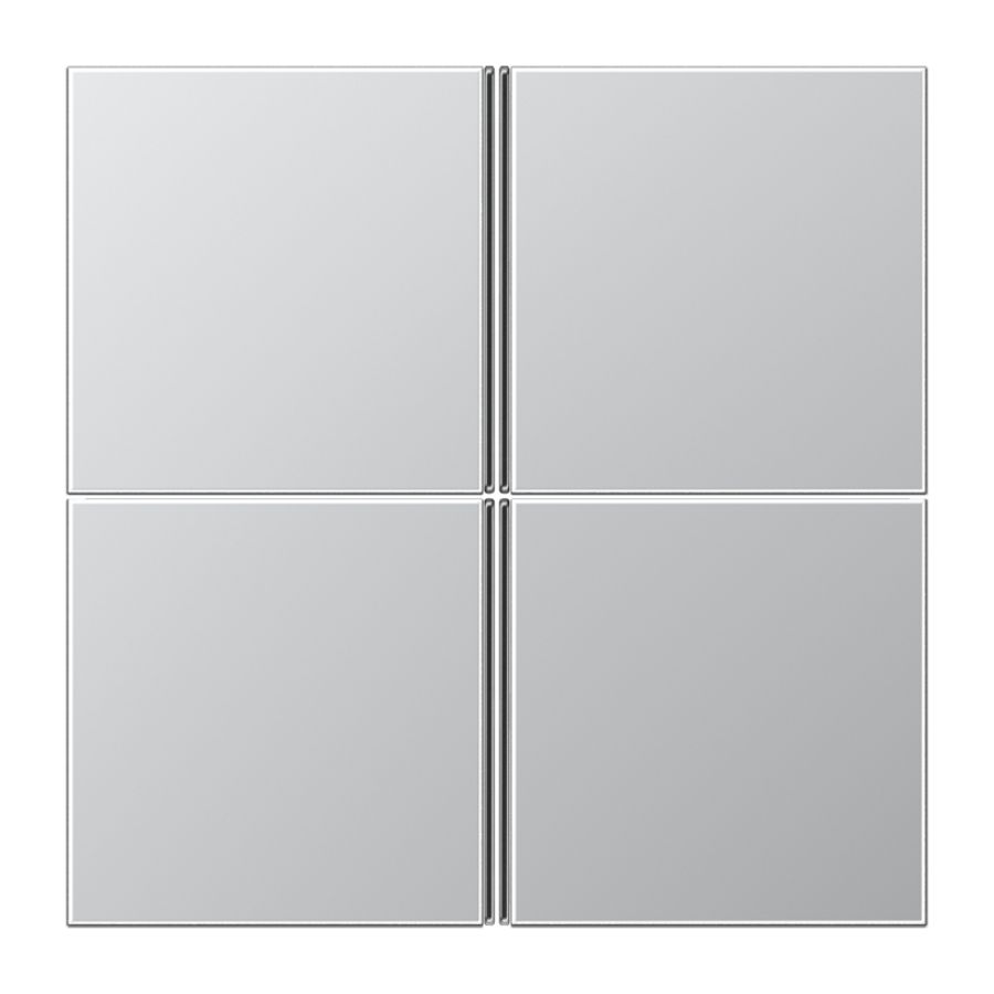 Tastafdekking LS-aluminium 4-voudig compleet KNX