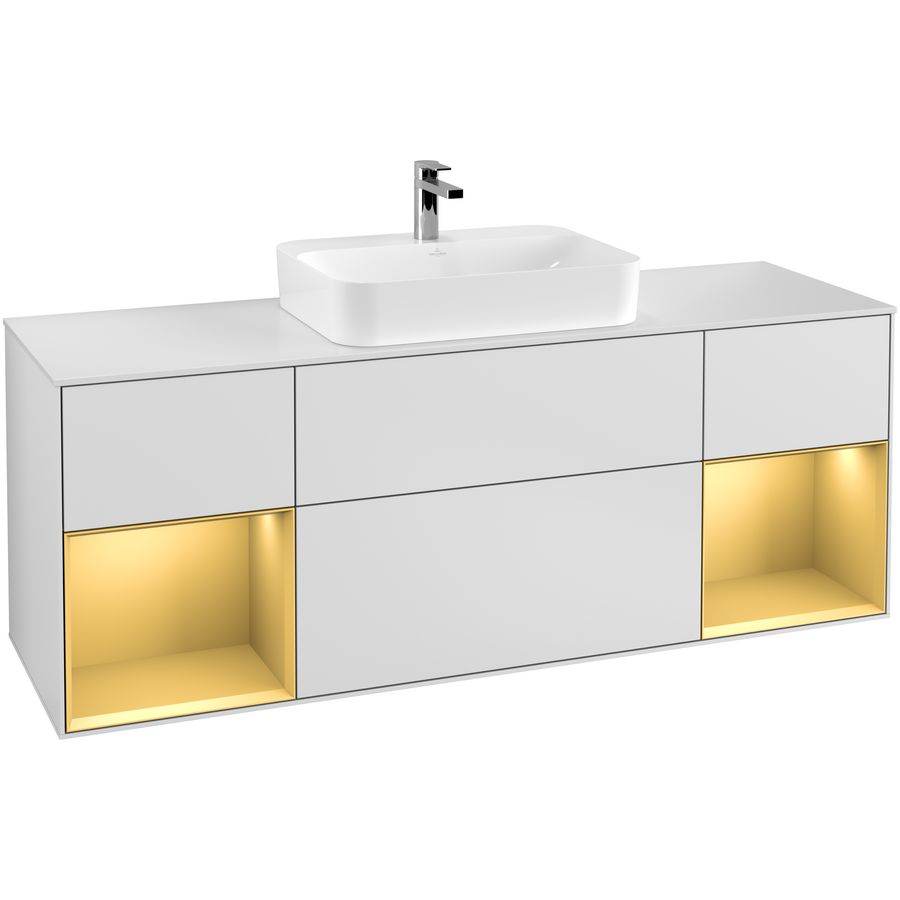 Wastafelonderkast Finion 1600x603x501mm White Matt Lacquer G451HFMT