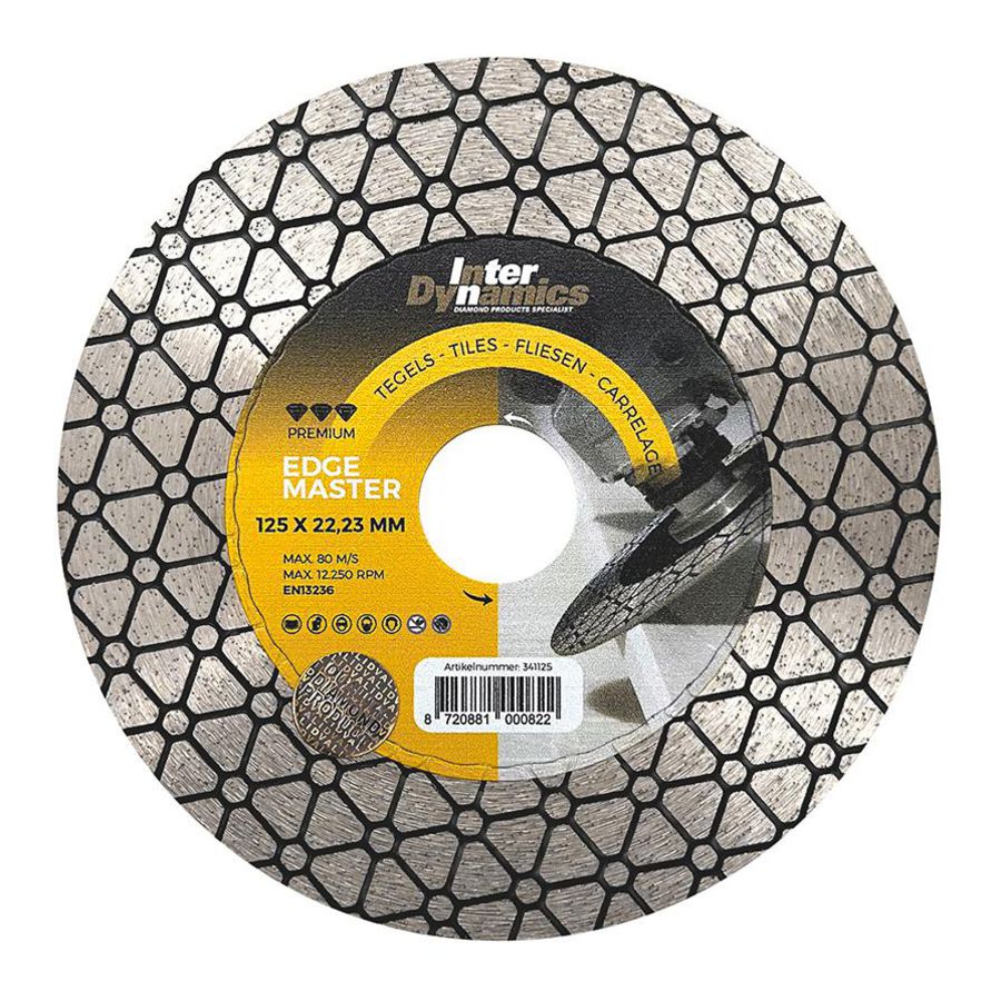 Diamantzaag 2-in-1 125mm asgat 22.23mm voor zagen en slijpen