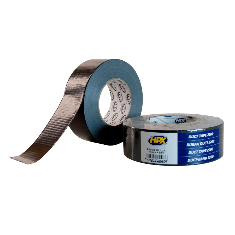 Zelfklevende tape HPX duct tape power 48mmx50m Zwart