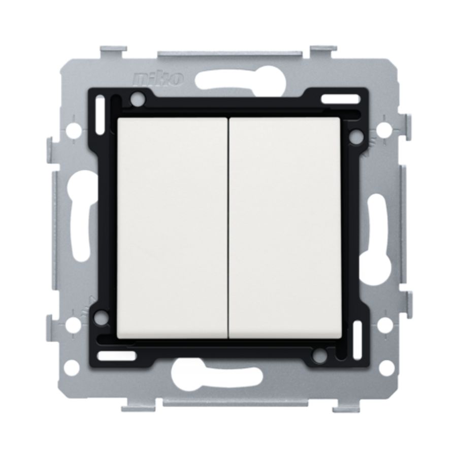 2-voudige schakelaar insteek sokkel/afw.set white