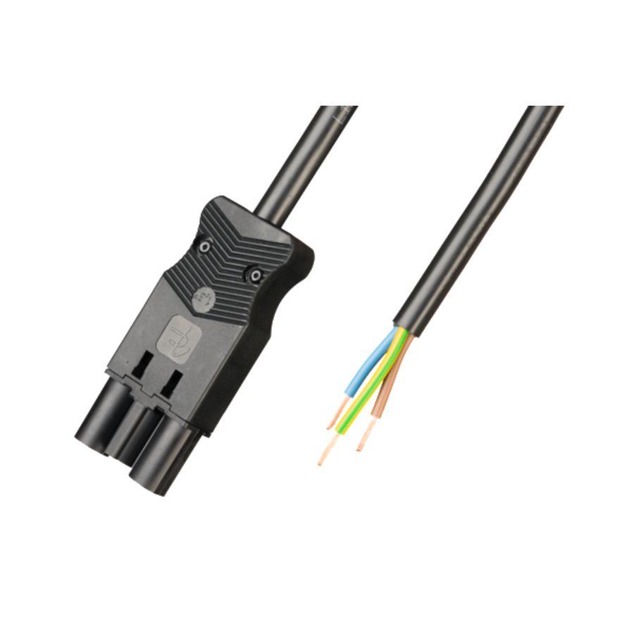 Aansluitsnoer male 3-polig 1,5mm² 150cm LV zwart Eca