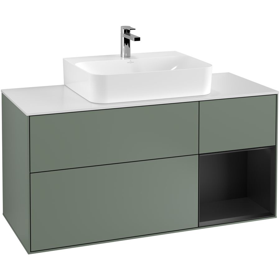 Wastafelonderkast Finion 1200x603x501mm Olive Matt Lacquer F171PDGM