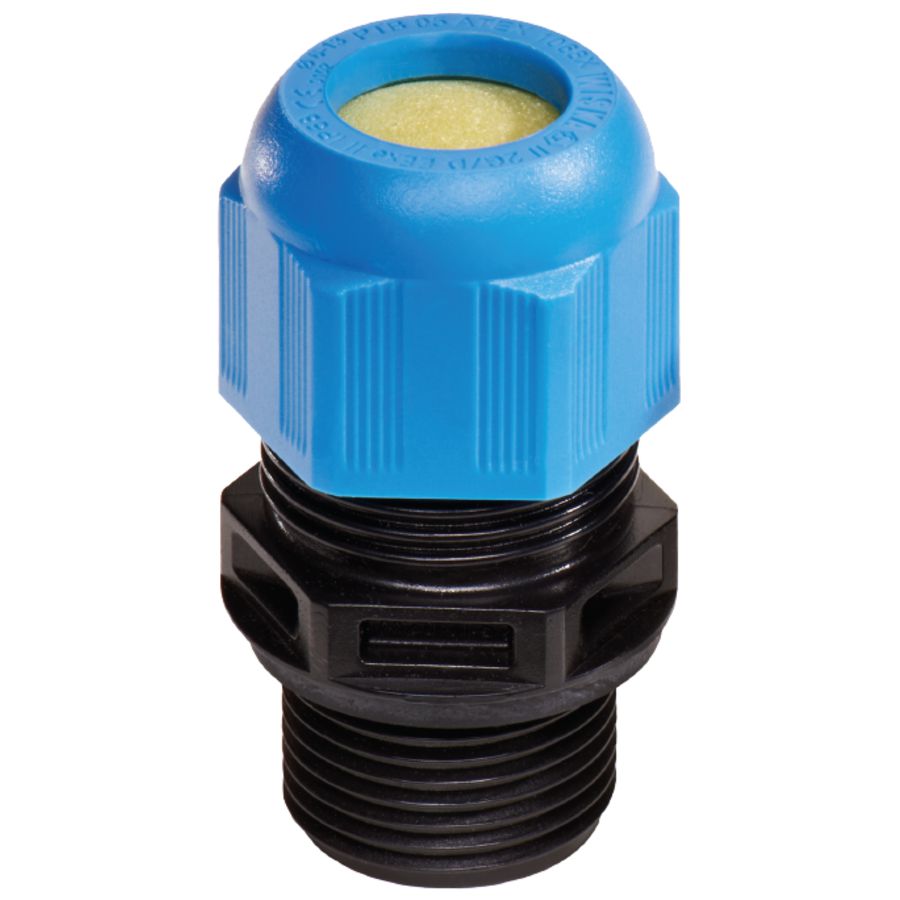 Kabelwartel, ATEX EX-i, M63x1,5 doorlaat 34-38mm lange tap zwartblauw (ESKE/1-L-i63)