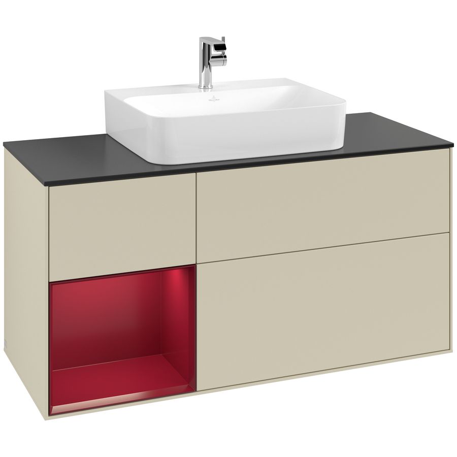 Wastafelonderkast Finion 1200x603x501mm S.Grey Matt Lacquer G162HBHJ