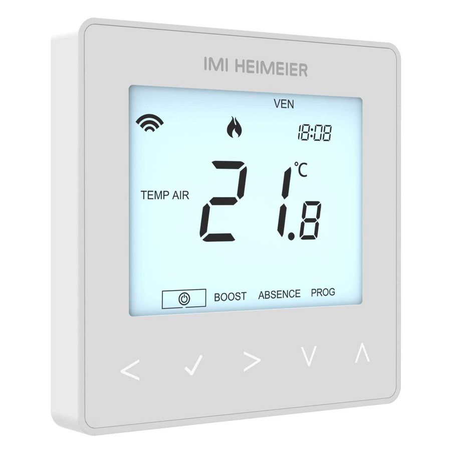 Ruimtethermostaat programmeerbaar neoStat-e V2 wit 230V tbv elek. vloerverwarming incl. vloersensor inbouw (min.diepte =35mm)