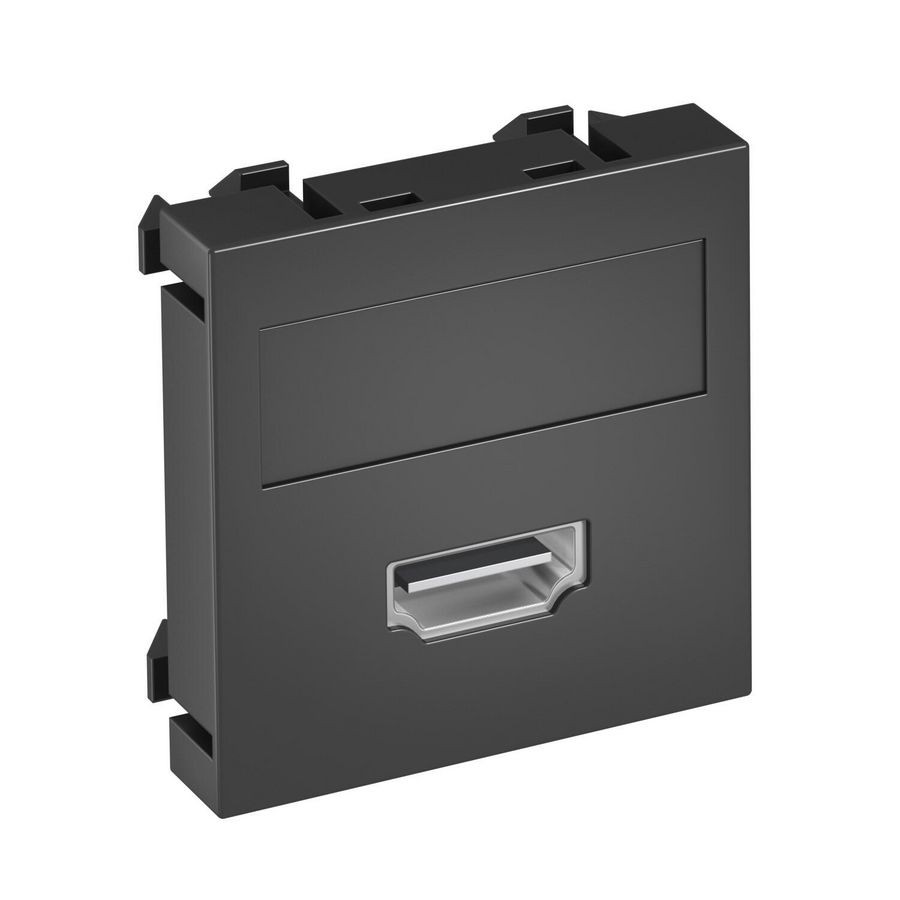 Draagplaat HDMI connector met schroefaansl. 45x45mm zwart